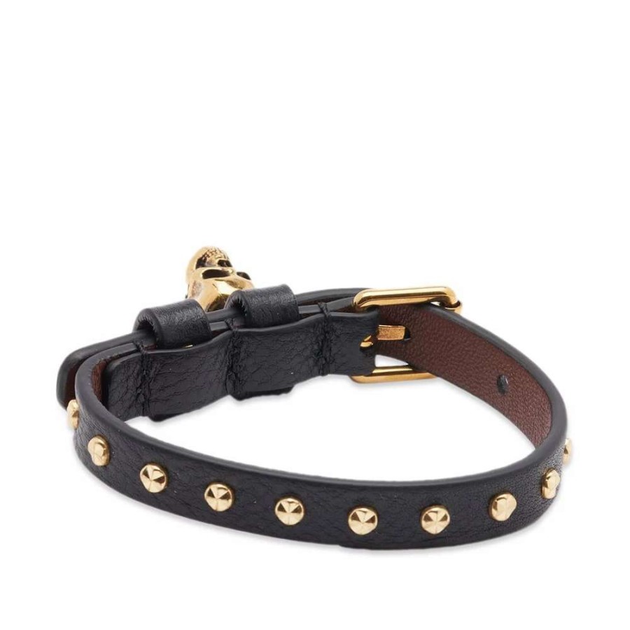 Accessories * | Alexander Mcqueen Stud Single Wrap Skull Bracelet