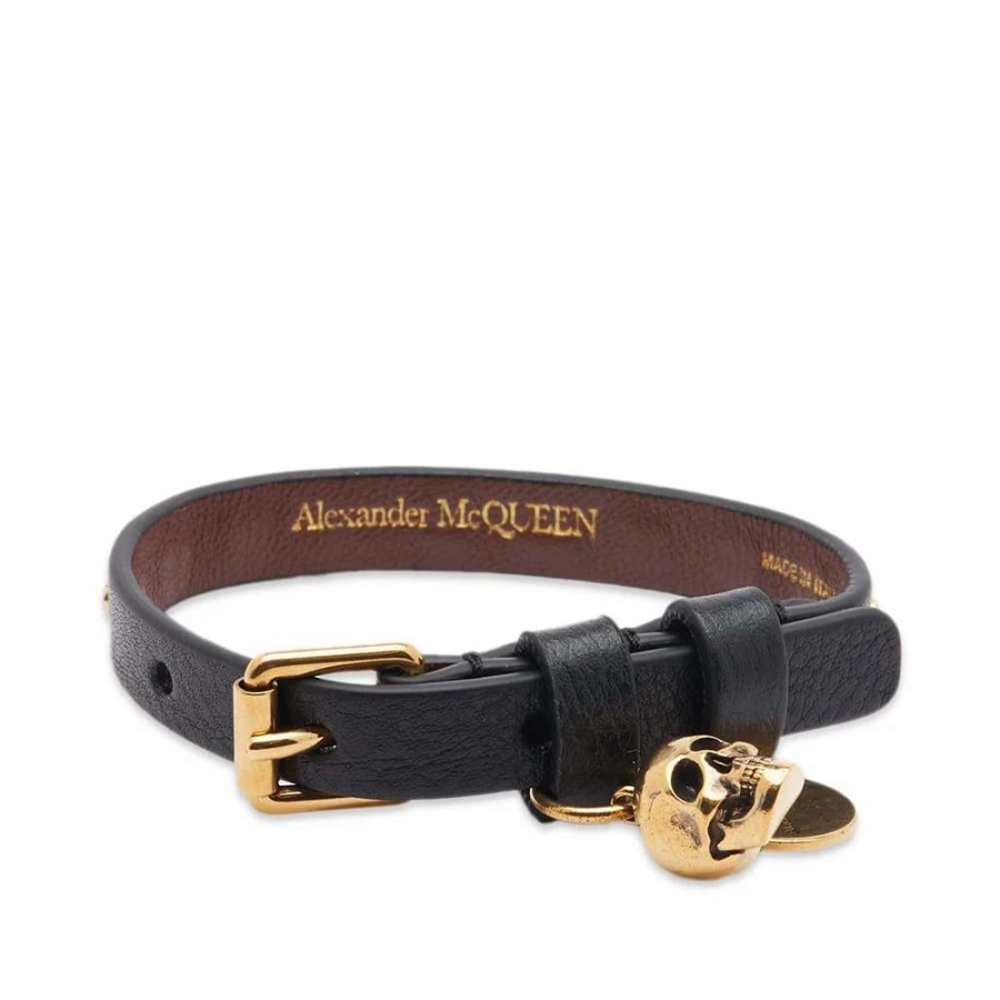 Accessories * | Alexander Mcqueen Stud Single Wrap Skull Bracelet