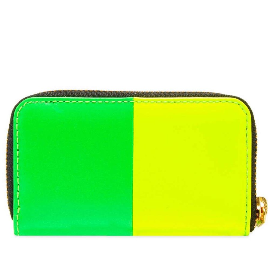 Accessories * | Comme Des Garcons Wallet Comme Des Garcons Sa410Xfs Fluo Squares Zip Wallet