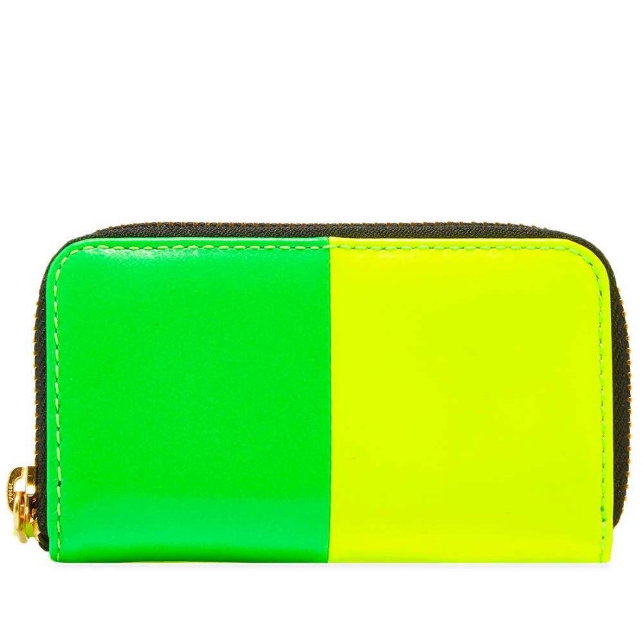 Accessories * | Comme Des Garcons Wallet Comme Des Garcons Sa410Xfs Fluo Squares Zip Wallet