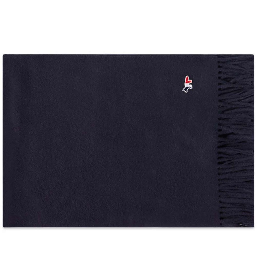 Accessories * | Maison Kitsune Maison Kitsune Tricolor Fox Wool Scarf