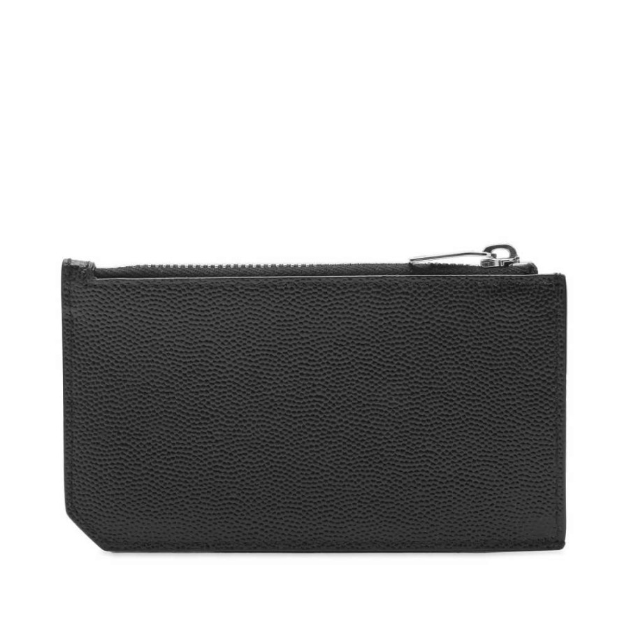 Accessories * | Saint Laurent Grain Leather Zip Card Case