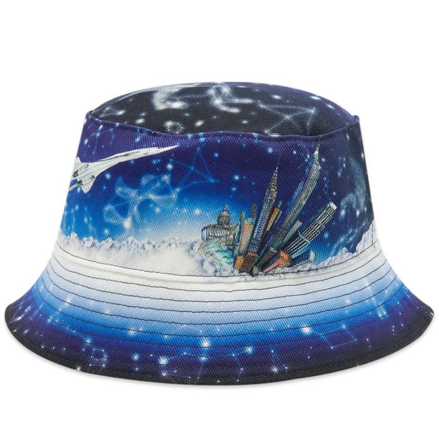 Accessories * | Casablanca Printed Denim Bucket Hat