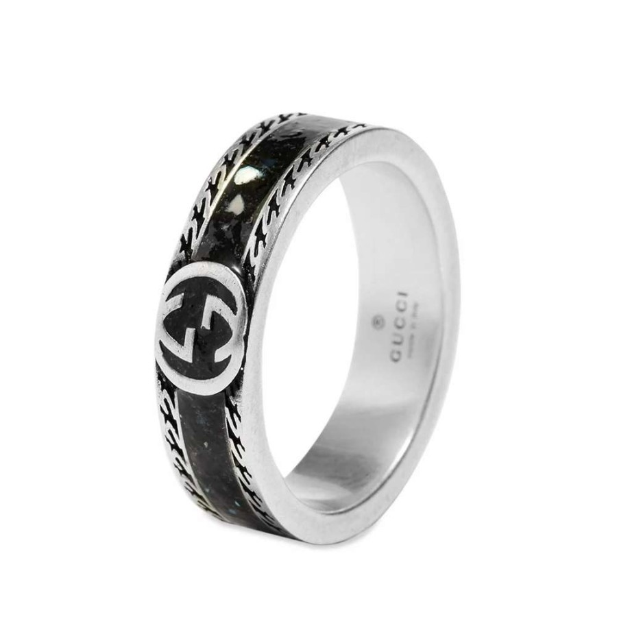 Accessories * | Gucci Jewellery Gucci Interlocking G Enamel Ring M