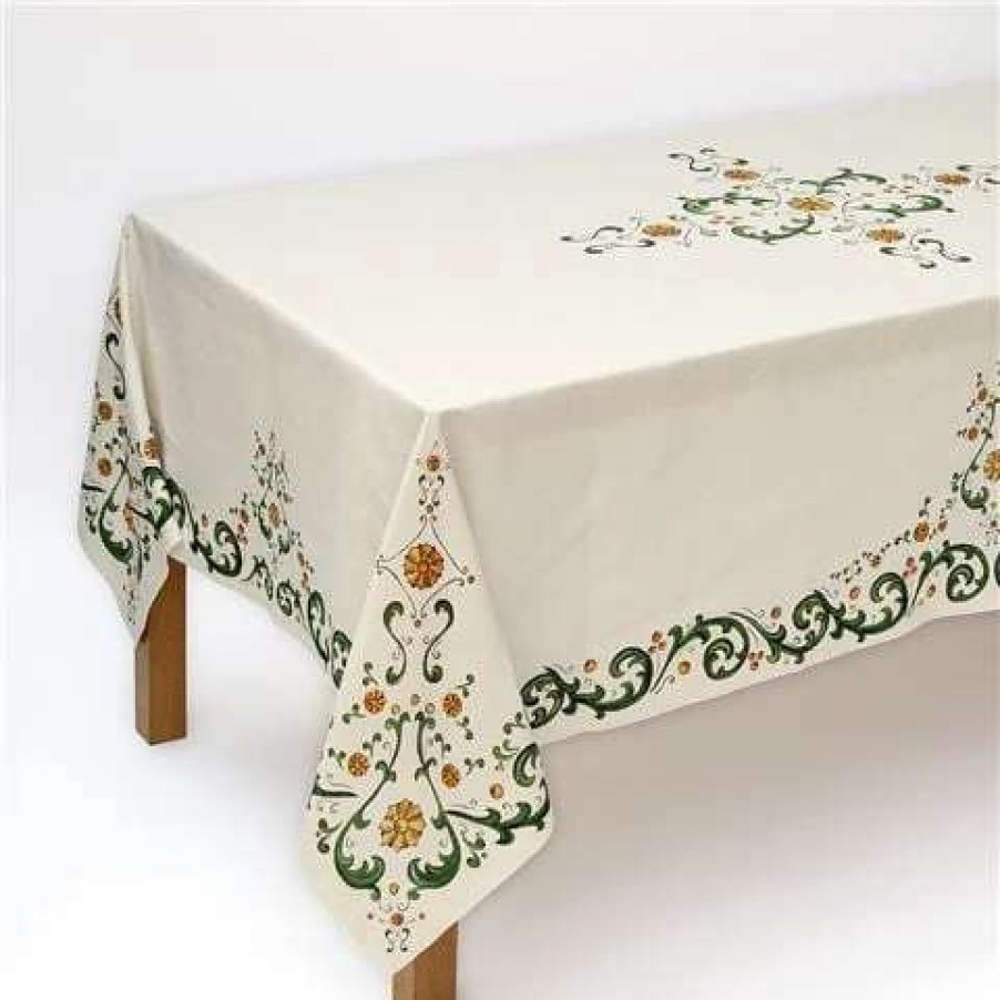 Table Accessories * | Napking Floral Rectangular Linen Tablecloth 180X270Cm