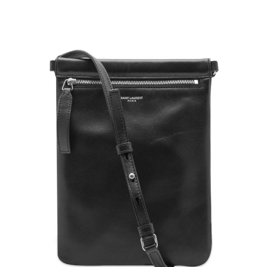 Accessories * | Saint Laurent Leather Flat Neck Bag