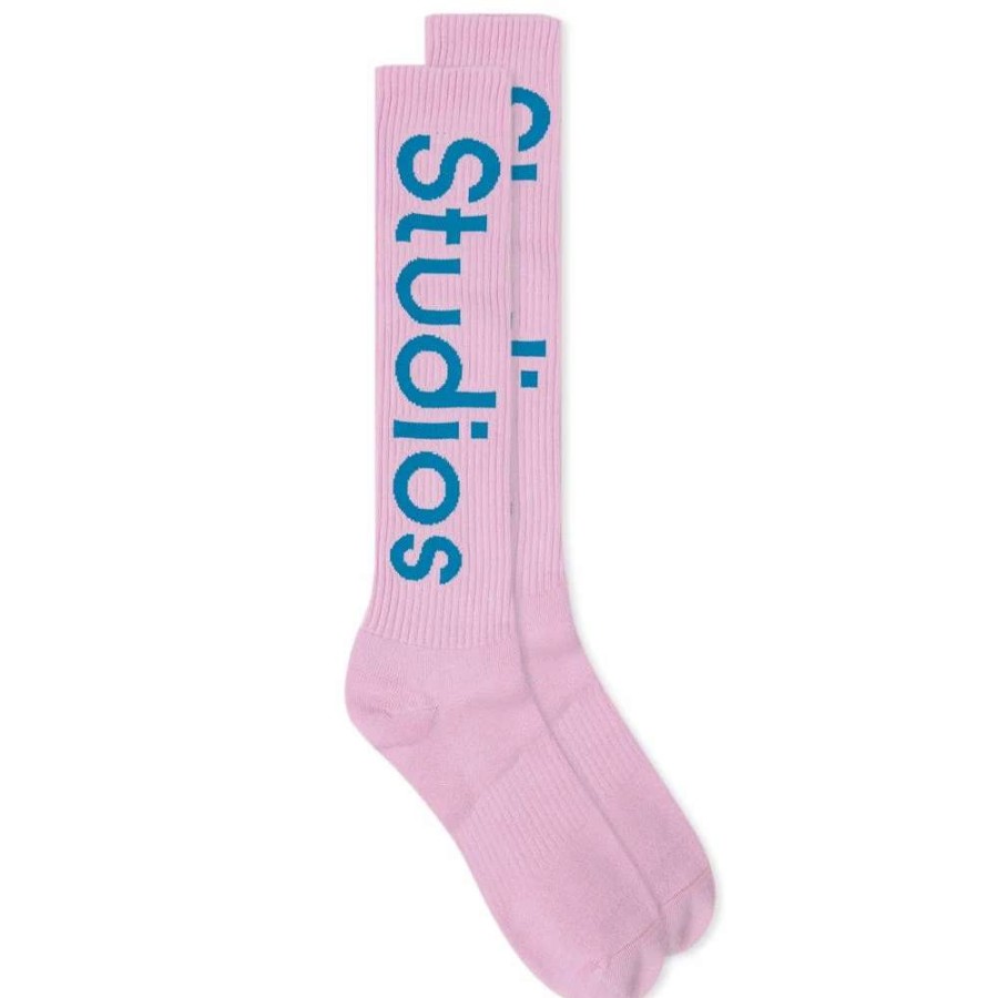 Accessories * | Acne Studios Long Rib Logo Sock