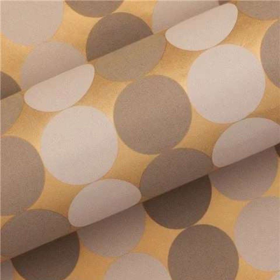 Gift Wrapping & Cards * | Vandoros Wrapping Paper Baubles Latte/Mocha 76Cm X 2.5M