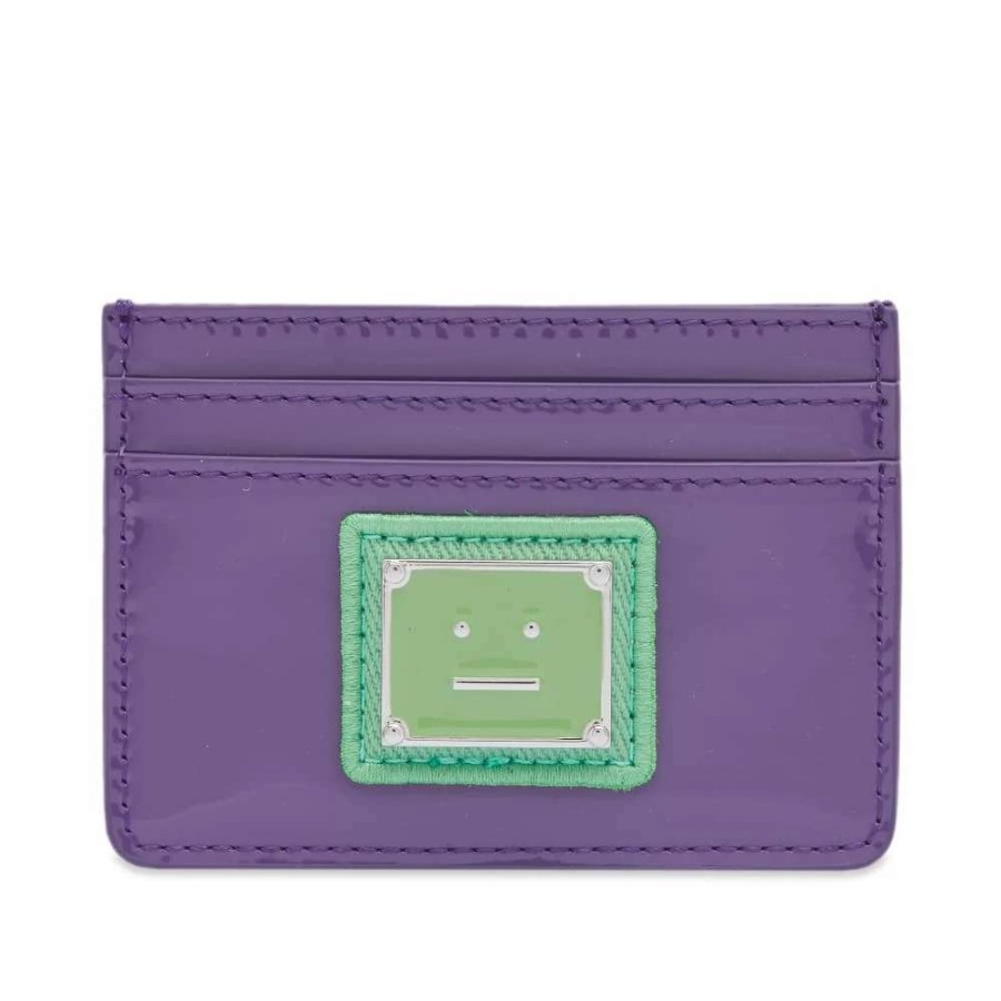 Accessories * | Acne Studios Apika Patent Face Plaque Card Holder