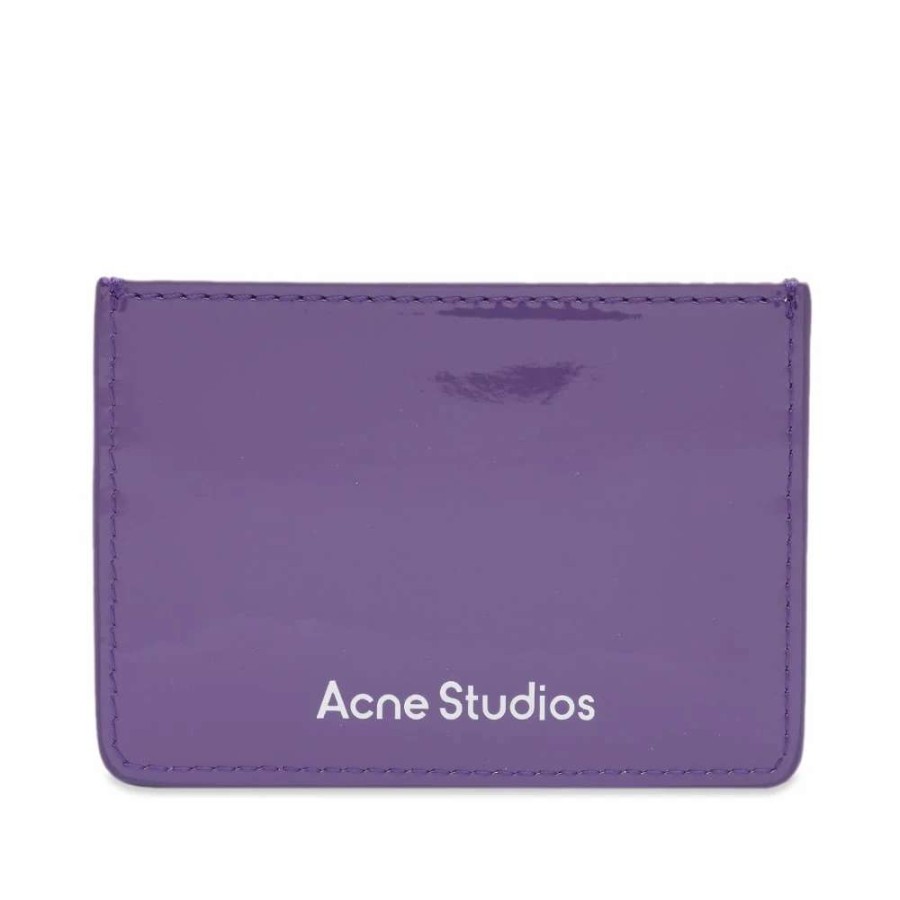 Accessories * | Acne Studios Apika Patent Face Plaque Card Holder