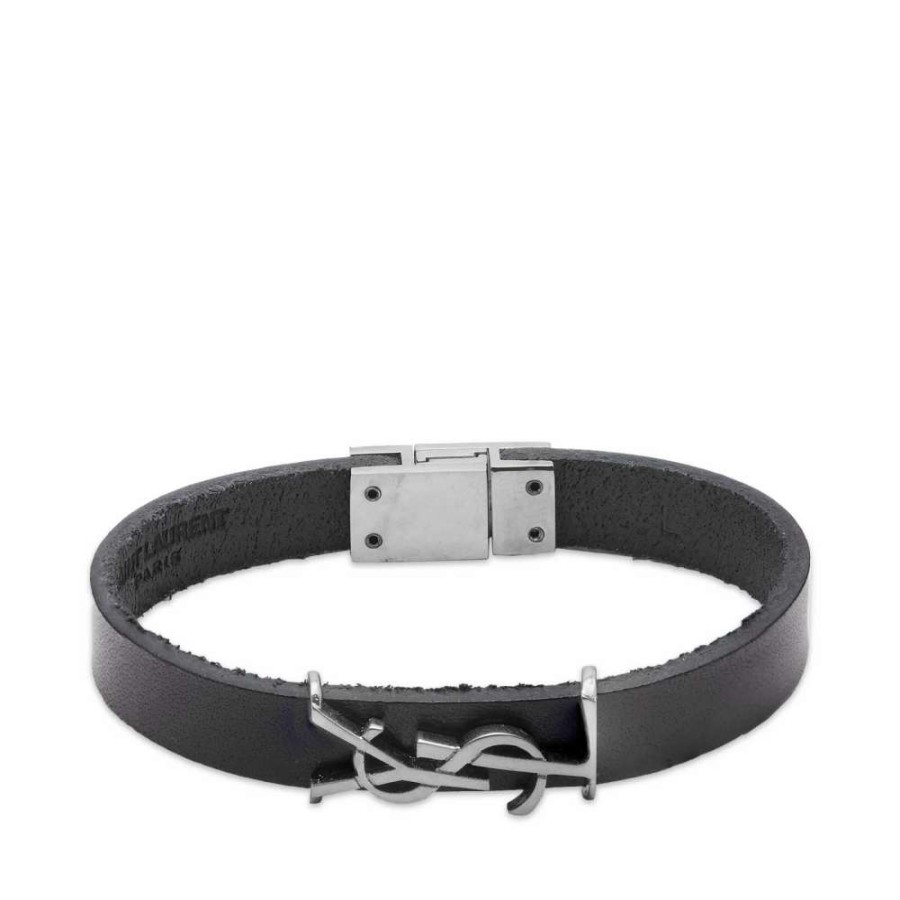 Accessories * | Saint Laurent Ysl Logo Single Wrap Bracelet