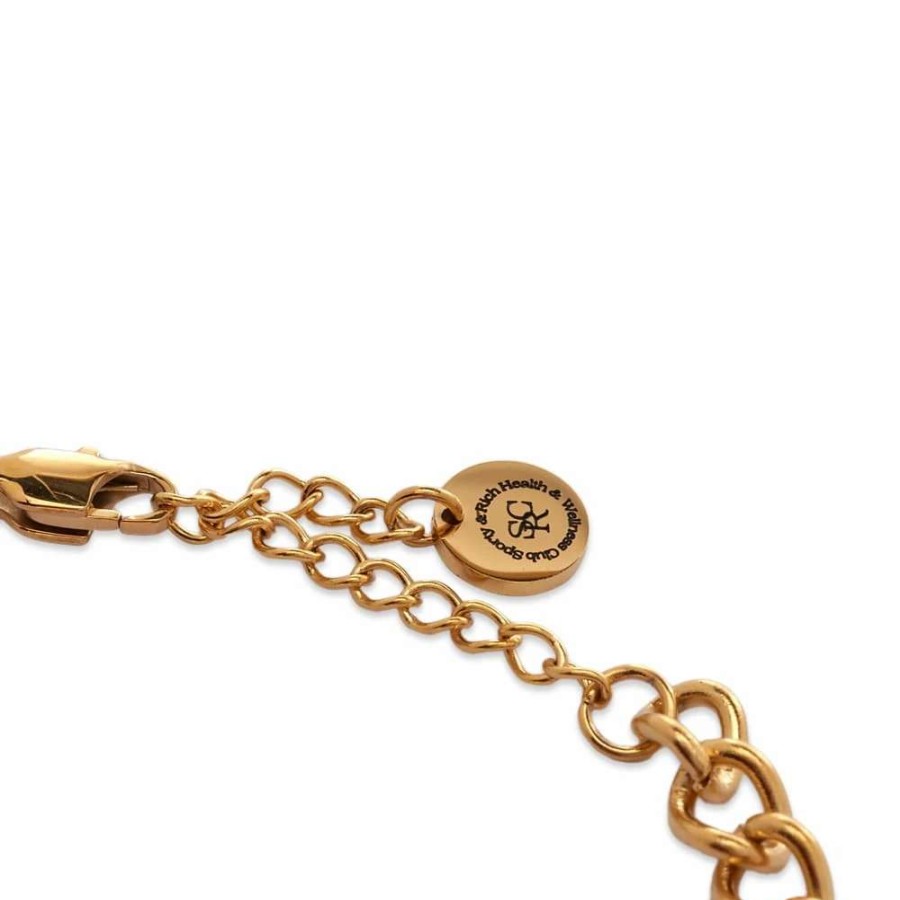 Accessories * | Sporty & Rich Classic Logo Curb Chain Bracelet