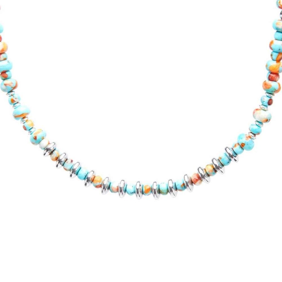 Accessories * | Mikia Marble Beaded Necklace