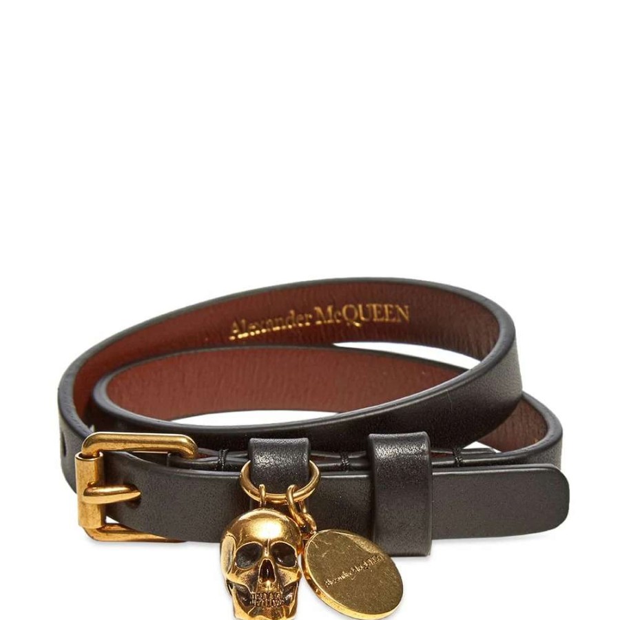 Accessories * | Alexander Mcqueen Double Wrap Skull Bracelet