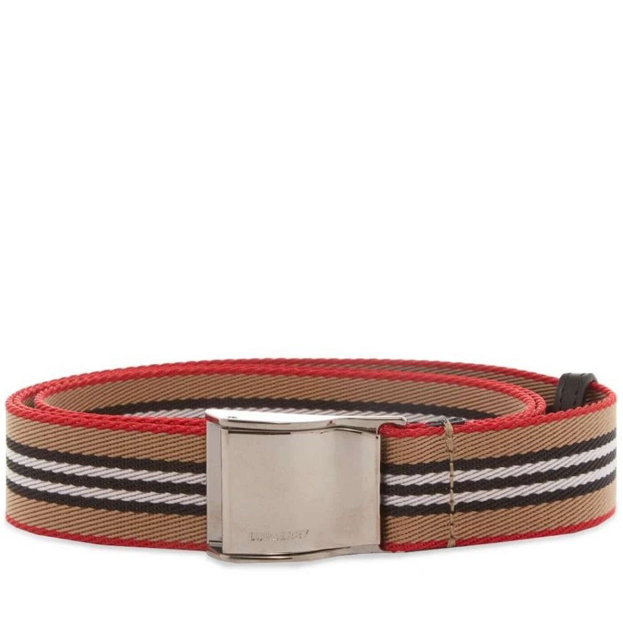 Accessories * | Burberry Icon Stripe Seatbelt Belt