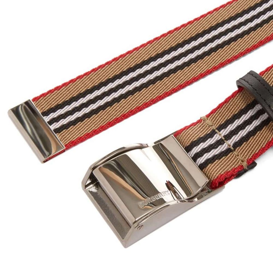 Accessories * | Burberry Icon Stripe Seatbelt Belt