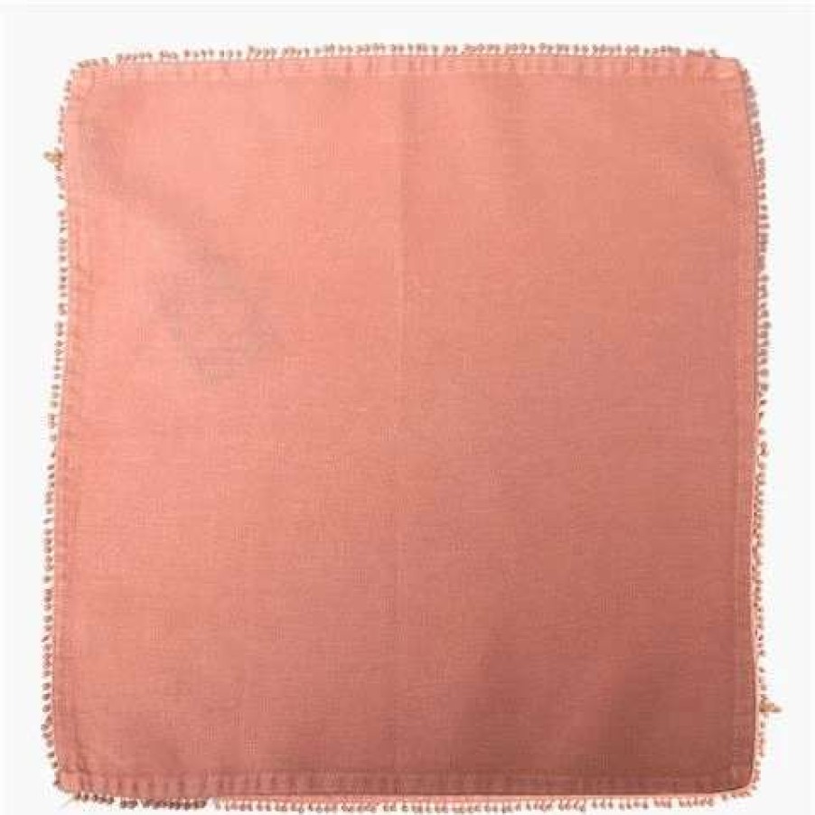 Table Accessories * | Baci Milano Peach Colour Plain Linen Napkin 40X40Cm