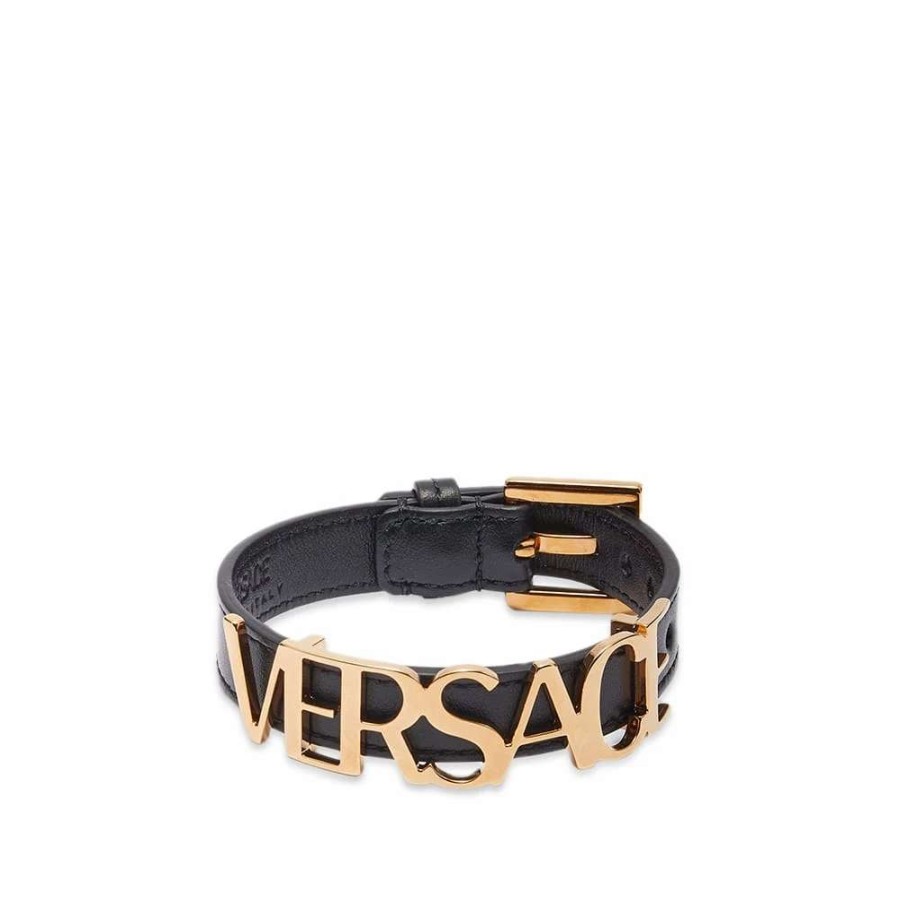 Accessories * | Versace Text Logo Belt Bracelet