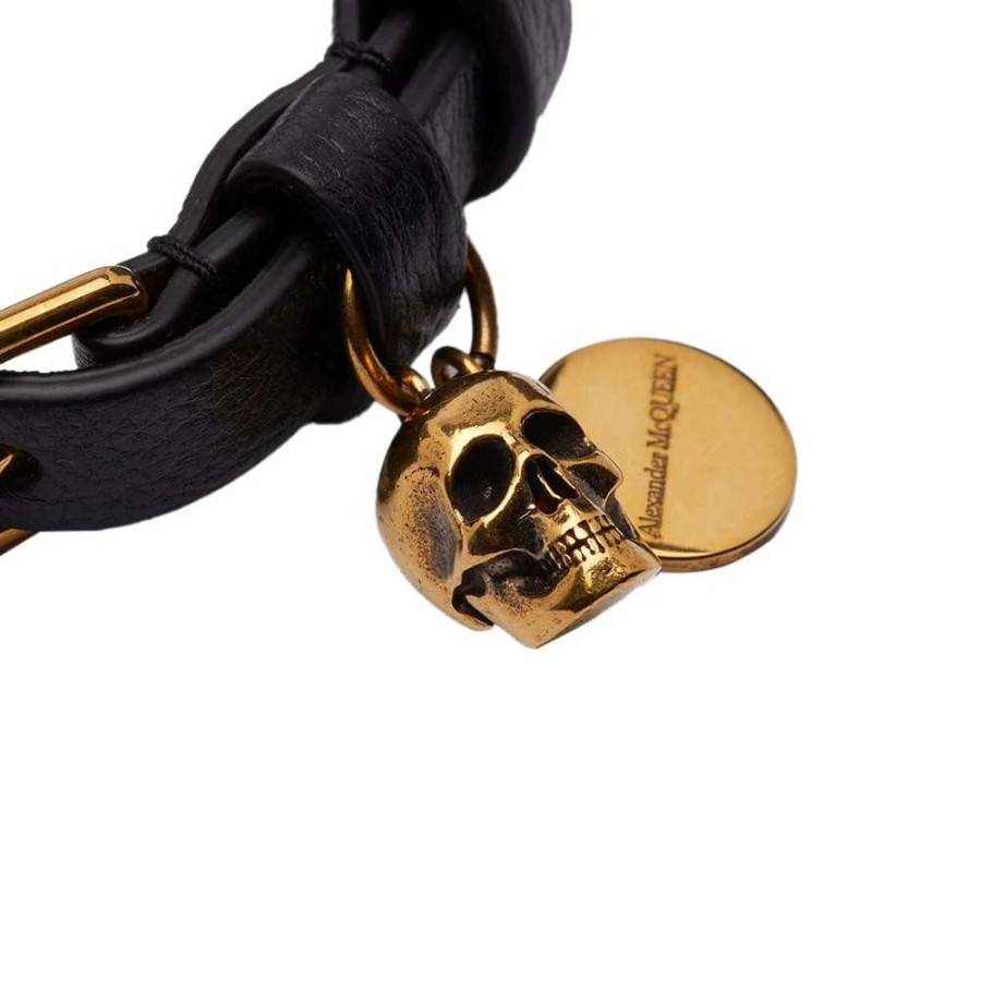 Accessories * | Alexander Mcqueen Single Wrap Skull Bracelet