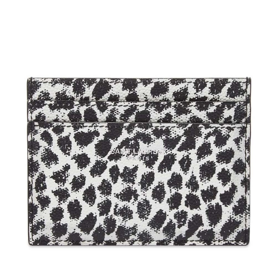 Accessories * | Saint Laurent Leopard Credit Card Holder