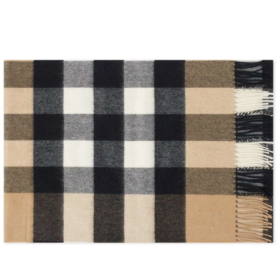 Accessories * | Burberry Cashmere Mega Check Scarf