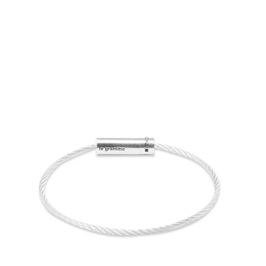 Accessories * | Le Gramme Brushed Le Cable Bracelet