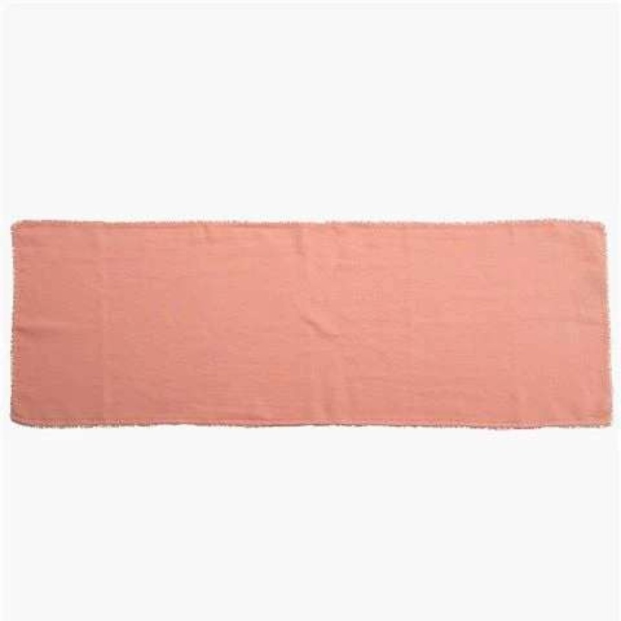 Table Accessories * | Baci Milano Peach Colour Plain Linen Runner 150X40Cm