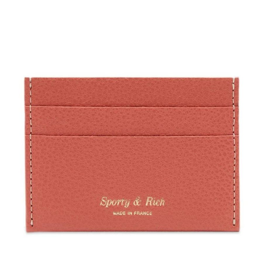 Accessories * | Sporty & Rich Grained Leather Card Holder