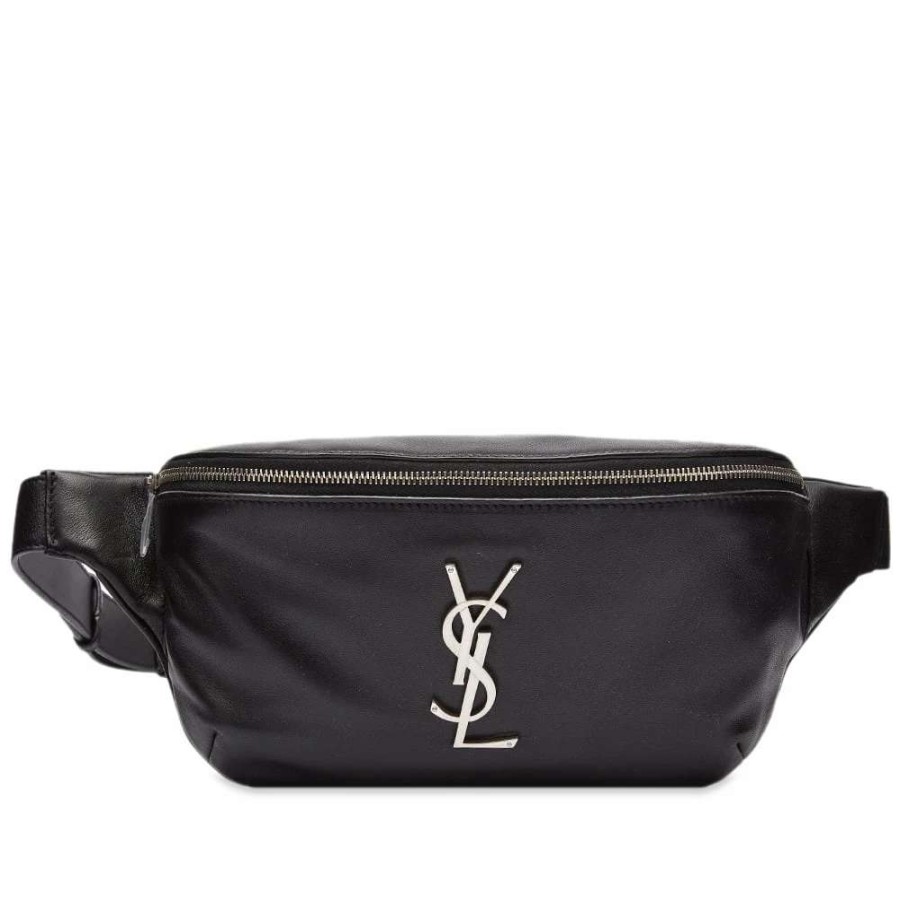 Accessories * | Saint Laurent Logo Leather Waist Bag