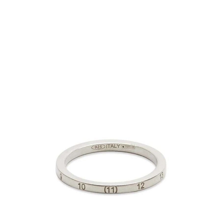 Accessories * | Maison Margiela Embossed Number Logo Slim Band Ring