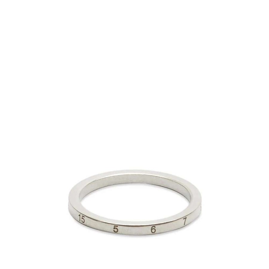 Accessories * | Maison Margiela Embossed Number Logo Slim Band Ring