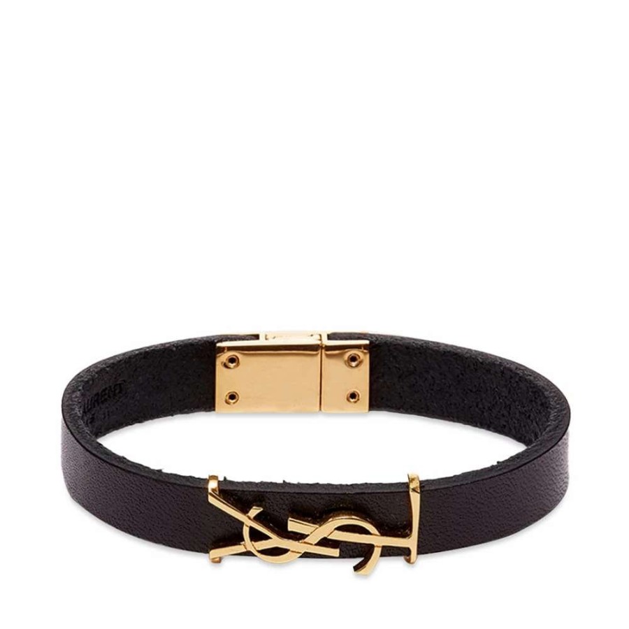 Accessories * | Saint Laurent Ysl Leather Bracelet