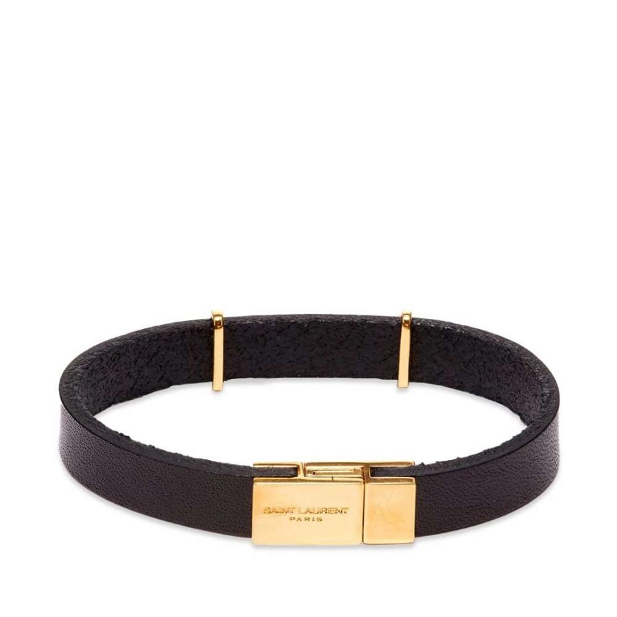 Accessories * | Saint Laurent Ysl Leather Bracelet