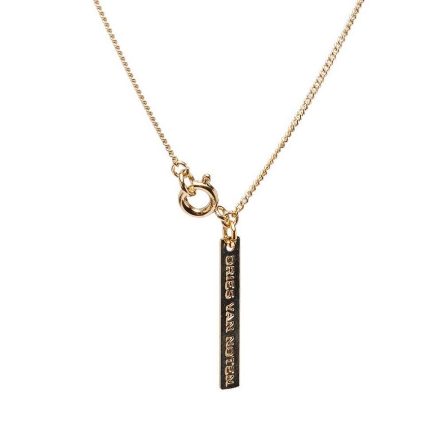 Accessories * | Dries Van Noten Logo Tag Necklace