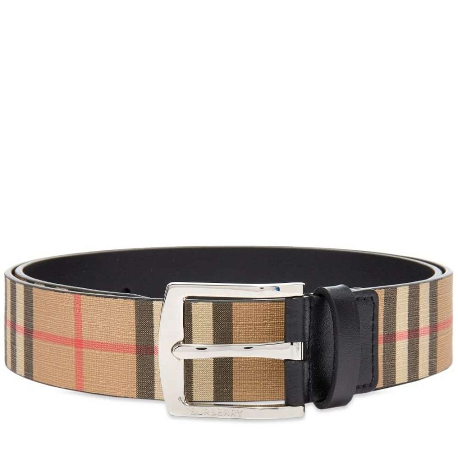 Accessories * | Burberry Gray Vintage Check Belt