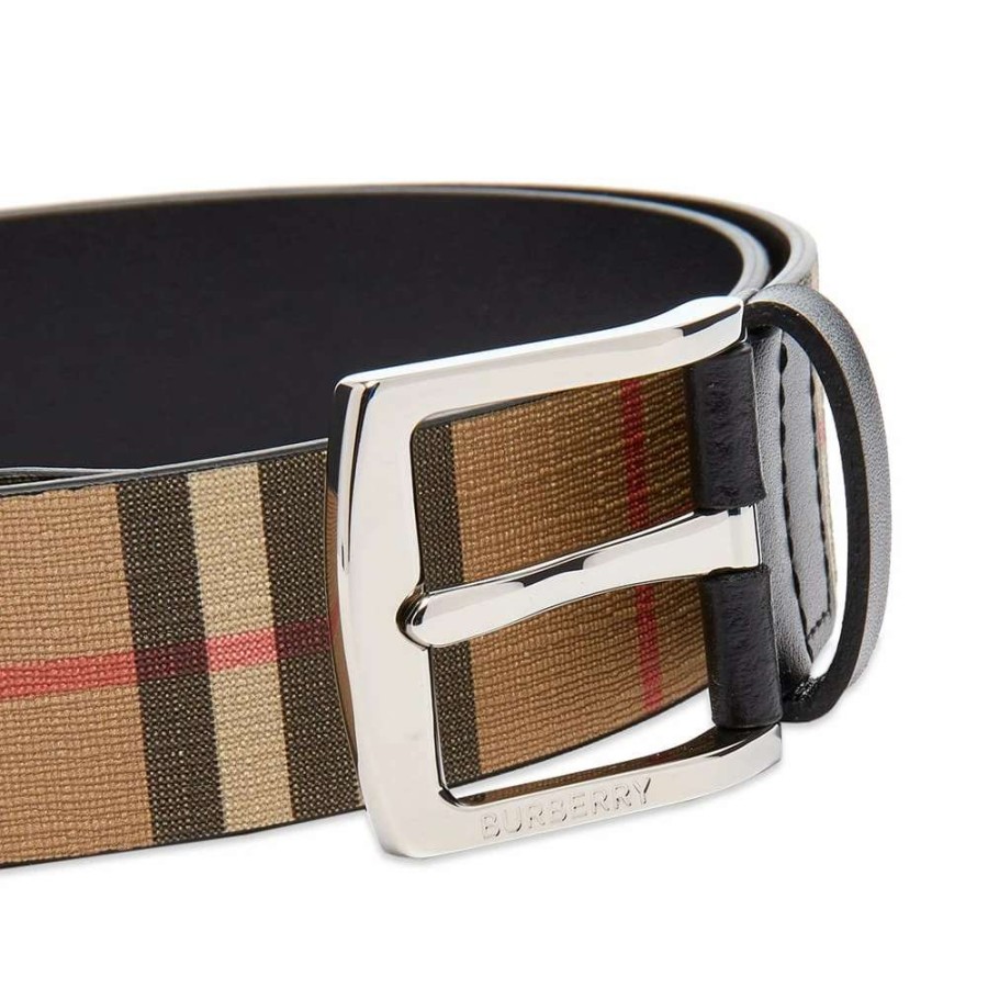 Accessories * | Burberry Gray Vintage Check Belt