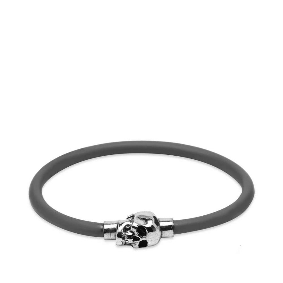 Accessories * | Alexander Mcqueen Rubber Cord Skull Bracelet