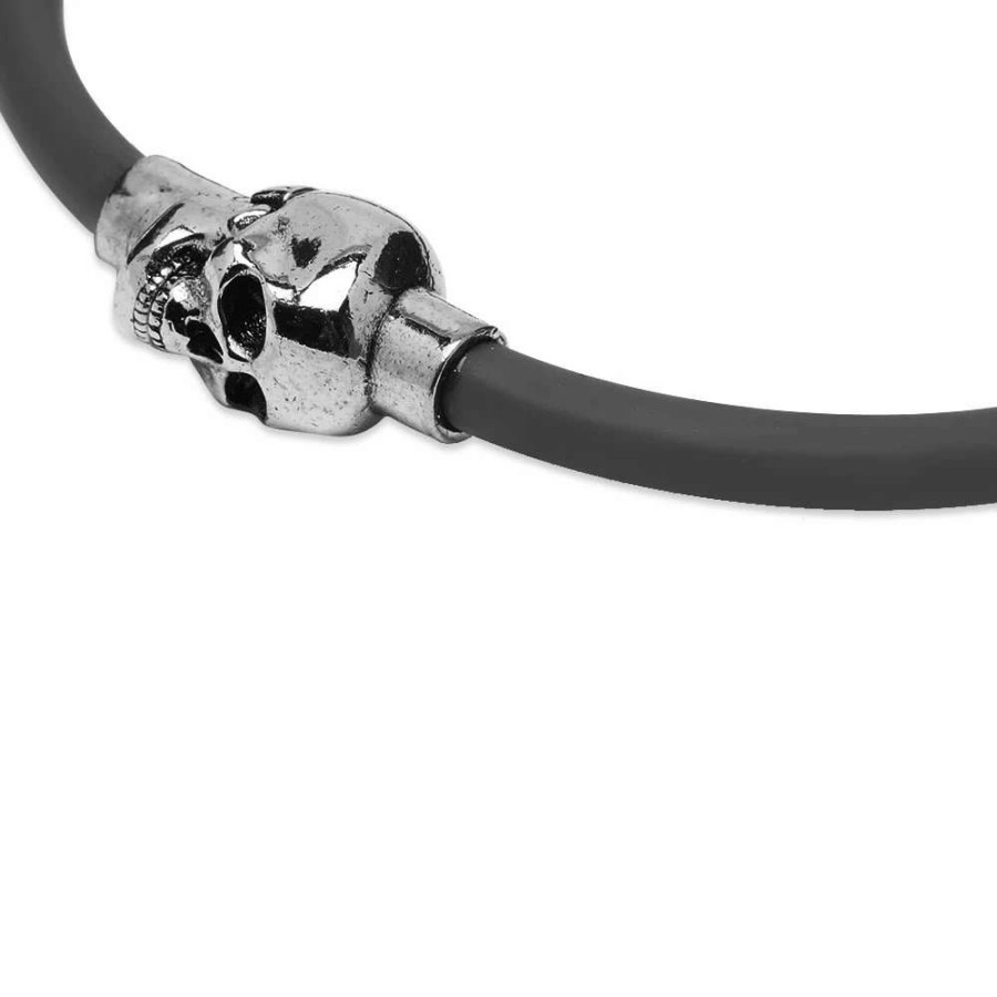 Accessories * | Alexander Mcqueen Rubber Cord Skull Bracelet