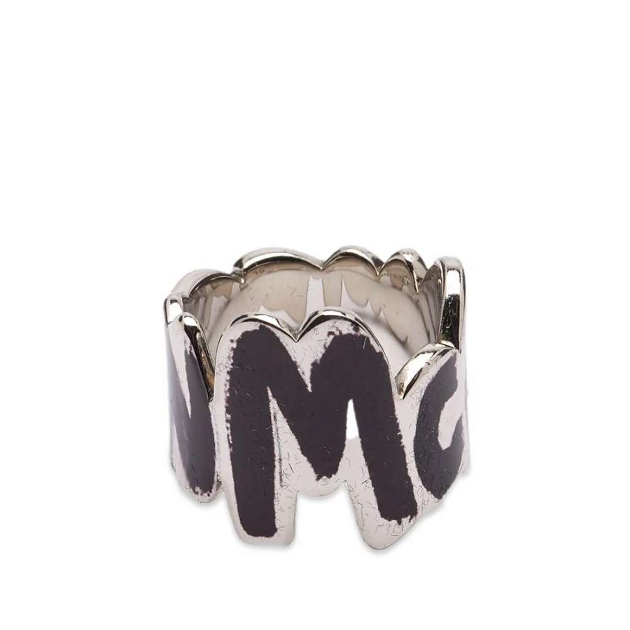 Accessories * | Alexander Mcqueen Graffitti Logo Ring