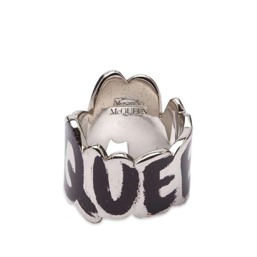 Accessories * | Alexander Mcqueen Graffitti Logo Ring