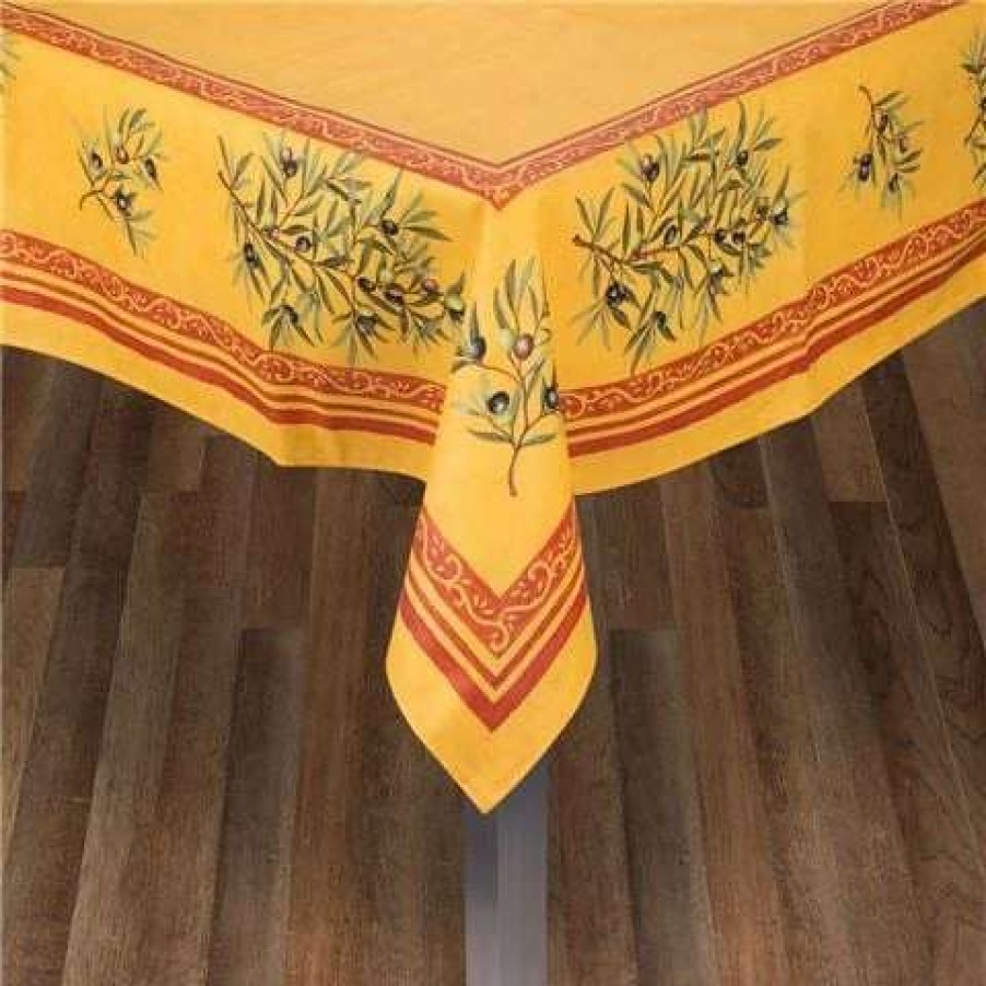 Table Accessories * | L'Ensoleillade Clos Des Oliviers Yellow Tablecloth 200X155Cm