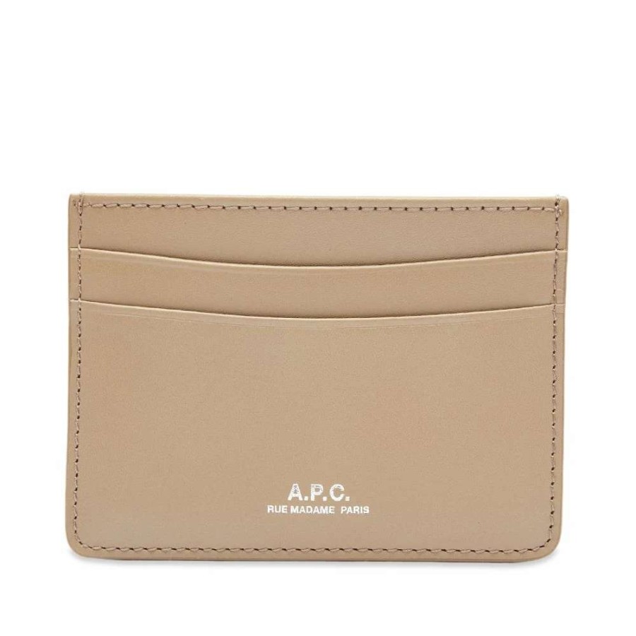 Accessories * | A.P.C. A.P.C Andre Smooth Leather Card Holder