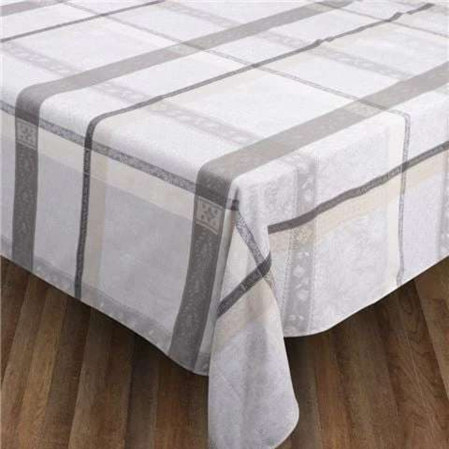 Table Accessories * | L'Ensoleillade Maussane Gris Tablecloth Coated 300X180Cm