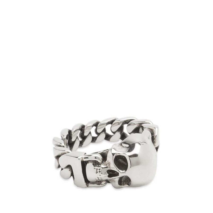 Accessories * | Alexander Mcqueen Skull Chain Ring