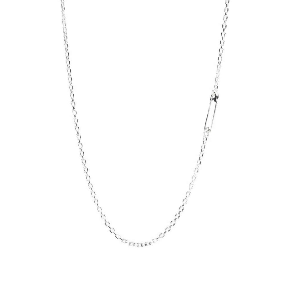 Accessories * | Neighborhood Silver Safety Pin Necklace