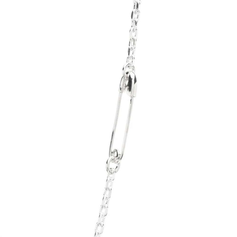 Accessories * | Neighborhood Silver Safety Pin Necklace