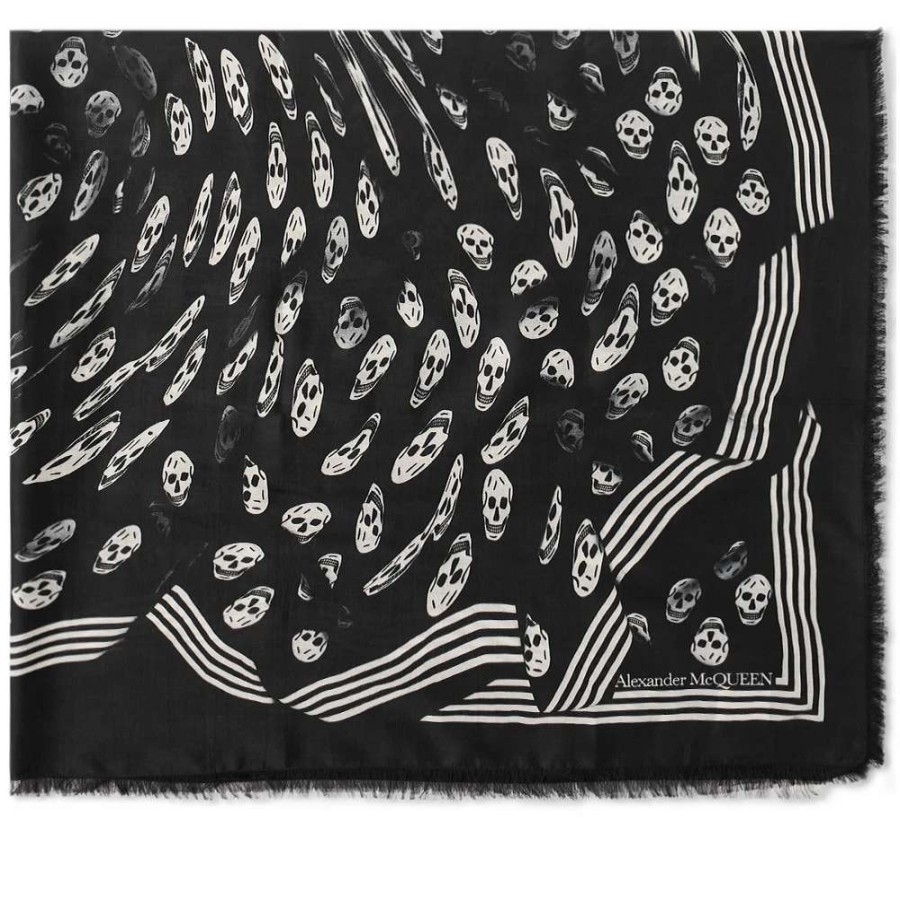 Accessories * | Alexander Mcqueen Vortex Skull Print Scarf