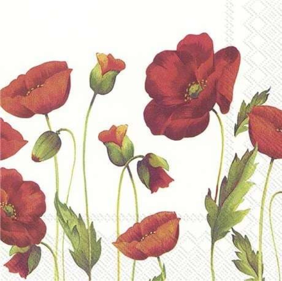 Table Accessories * | Ihr Lunch Napkin Poppy White 20Pce