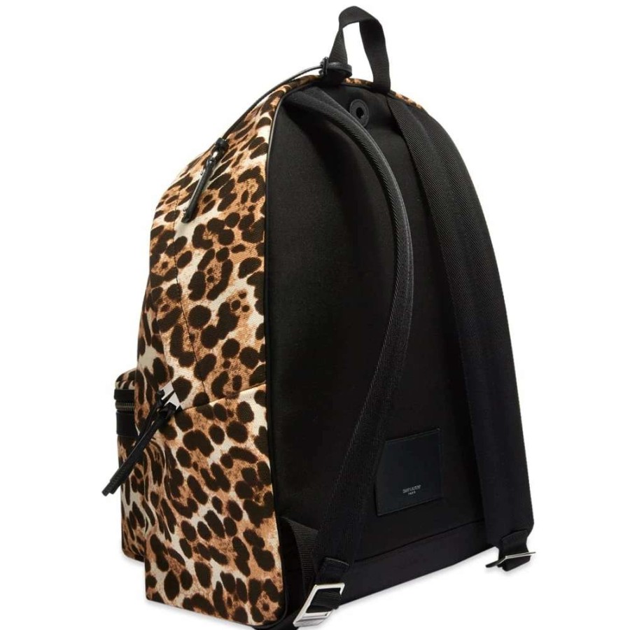 Accessories * | Saint Laurent Leopard City Backpack