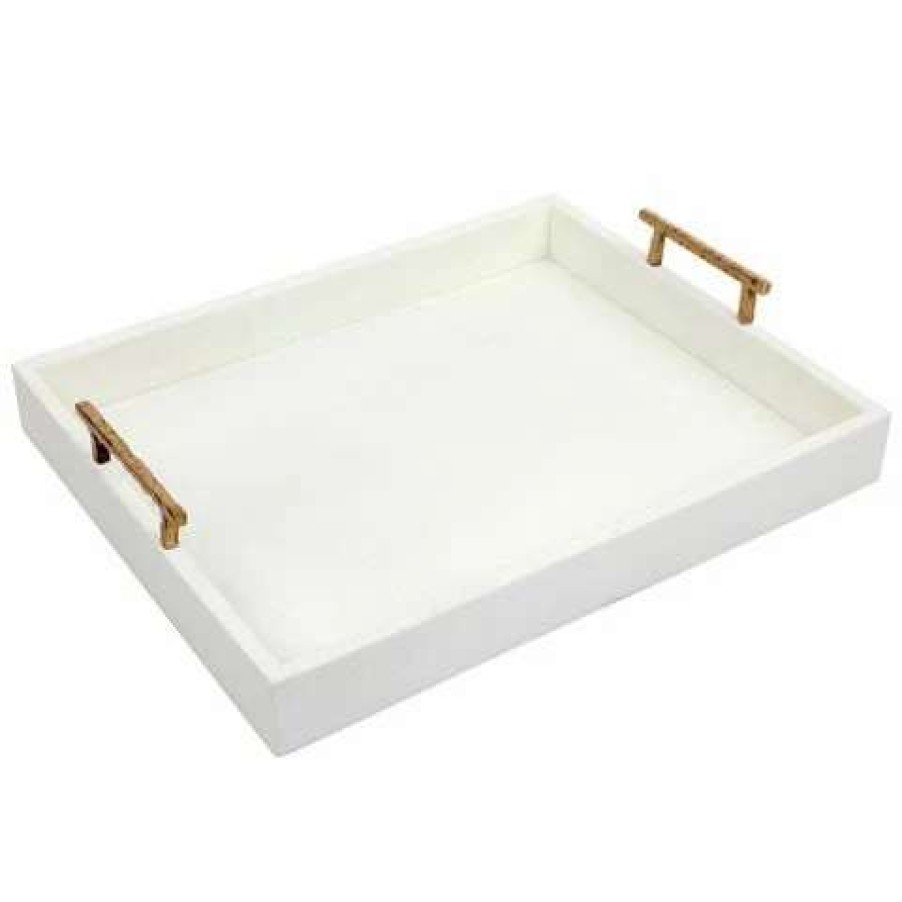 Table Accessories * | Cafe Lighting Palm Springs Rectangular Tray Medium White